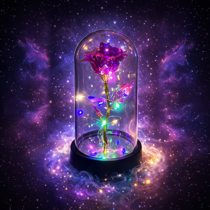 Eternal rose lamp with LED lights
