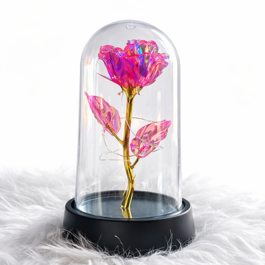 Eternal rose lamp with LED lights