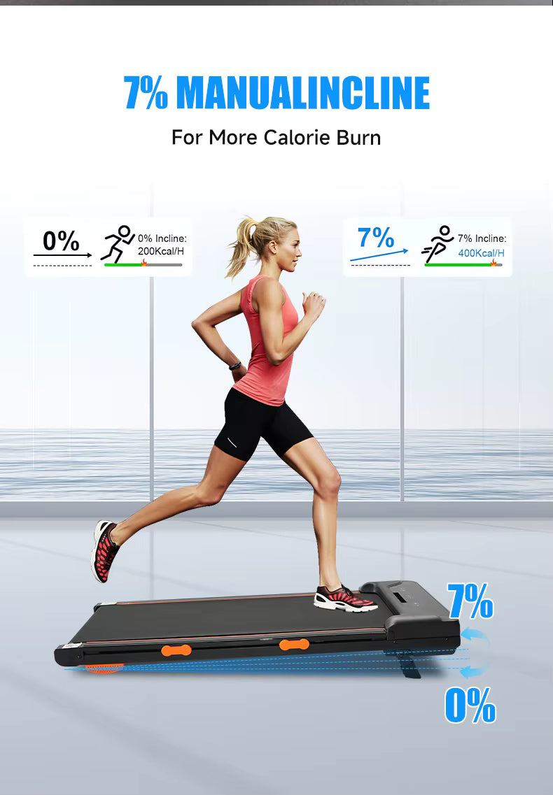 Walking pad treadmill with LED screen and remote control