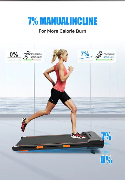 Walking pad treadmill with LED screen and remote control