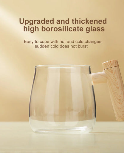 Electric self stirring glass coffee mug