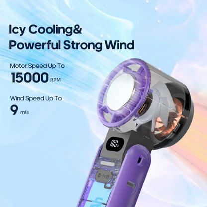 Mini Handheld Turbo Cooling Fan High-speed Cold Air SB Rechargeable Cold Compress Fan Foldable Portables Desktop Fan