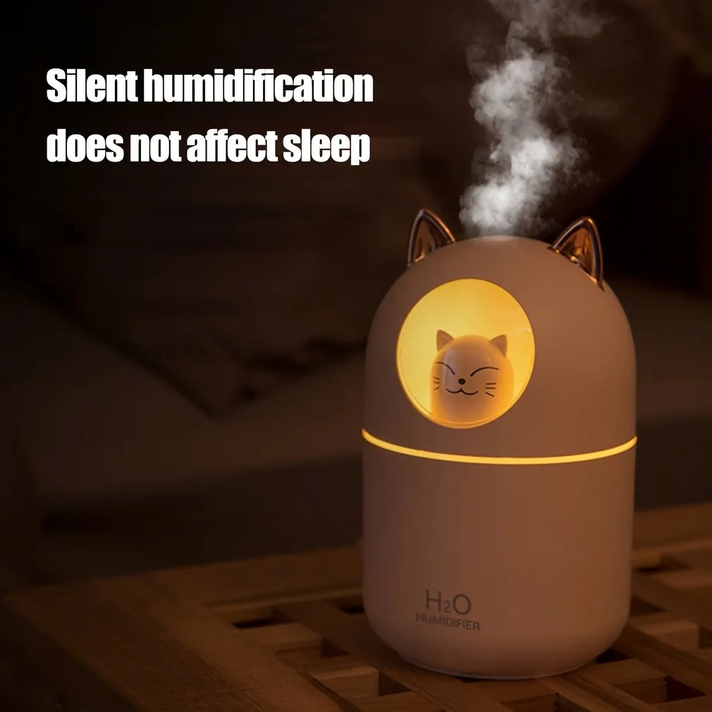 Cute animal USB mini humidifier with night light