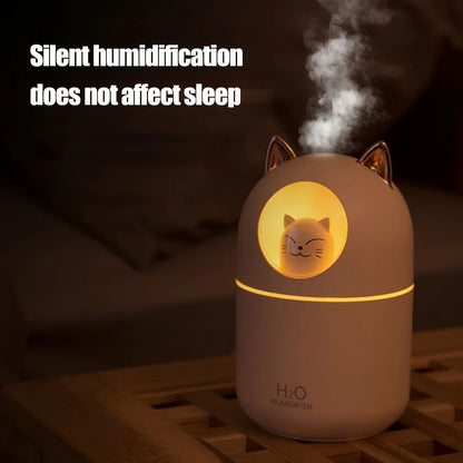 Cute animal USB mini humidifier with night light