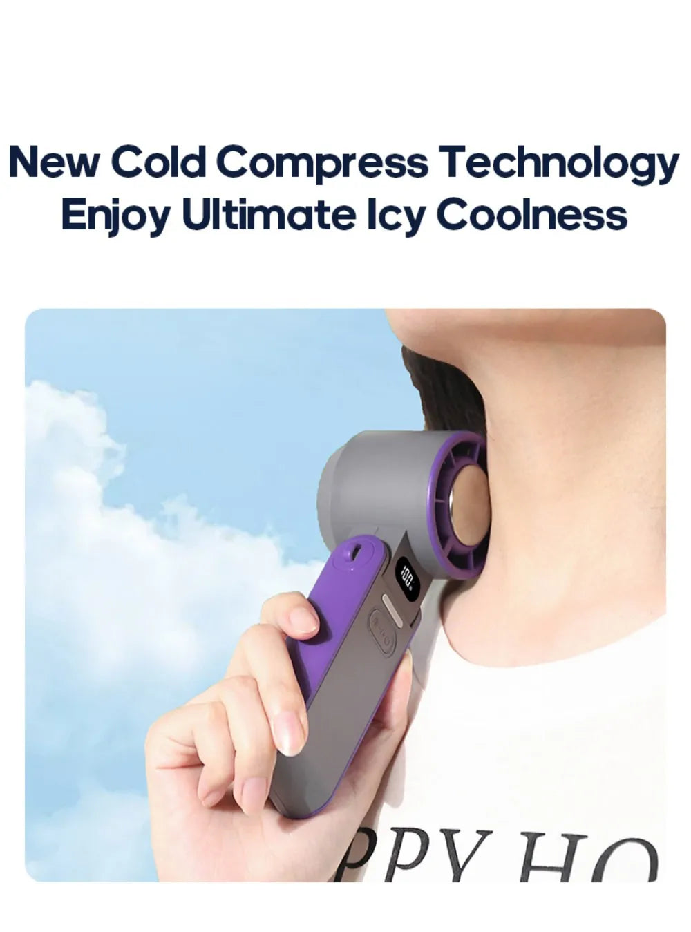 Mini Handheld Turbo Cooling Fan High-speed Cold Air SB Rechargeable Cold Compress Fan Foldable Portables Desktop Fan
