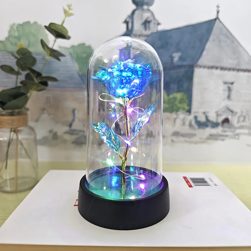 Eternal rose lamp with LED lights home
