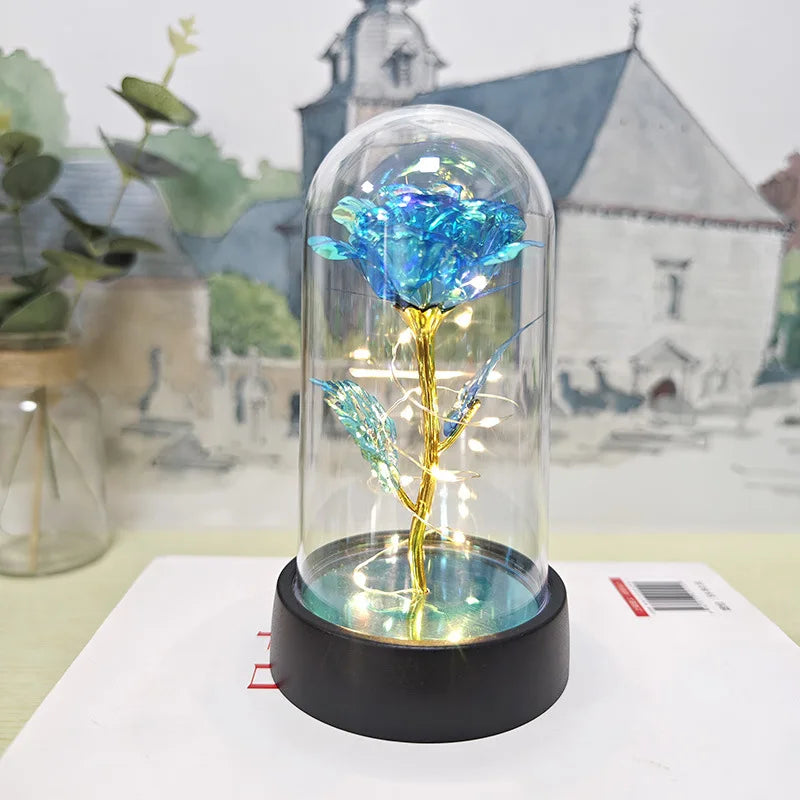 Eternal rose lamp with LED lights home