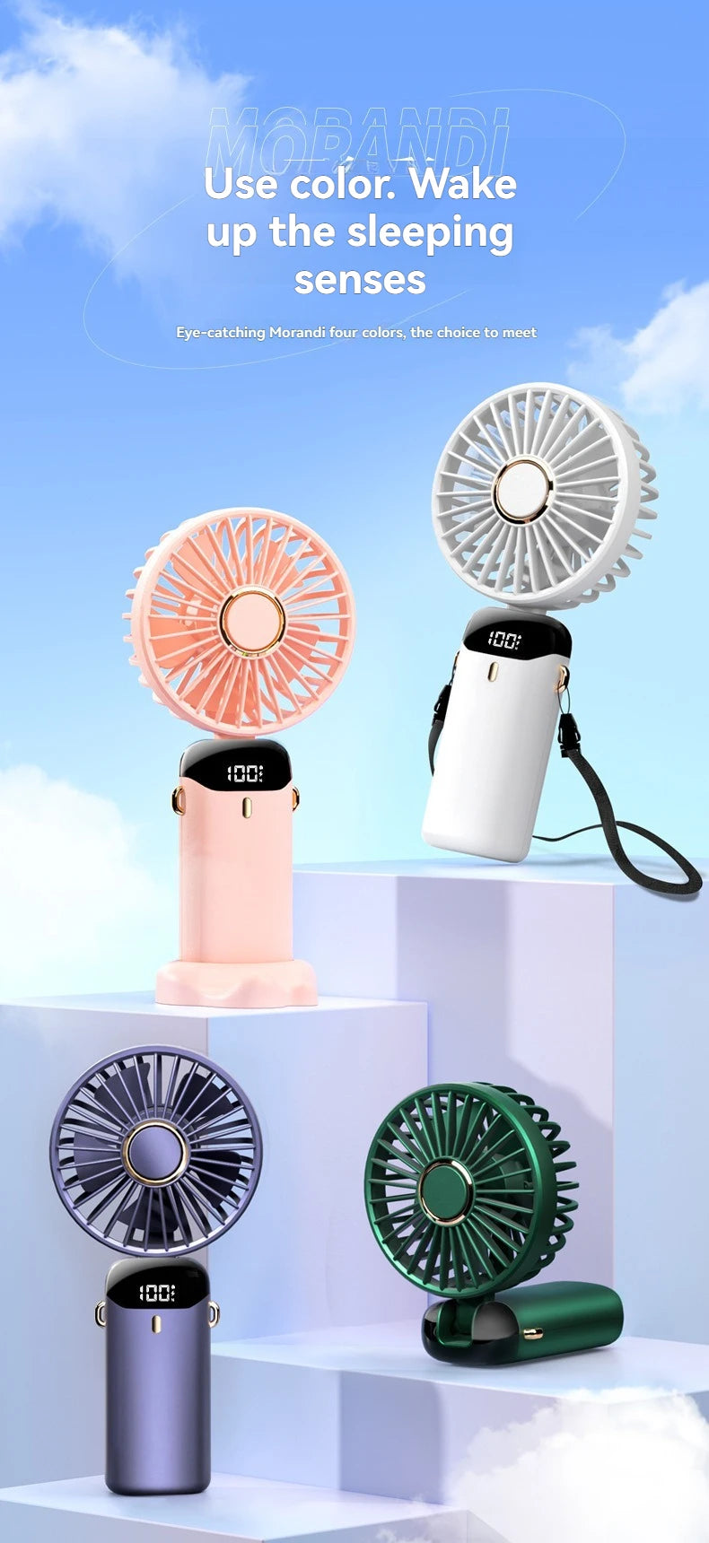 Portable rechargeable mini electric fan