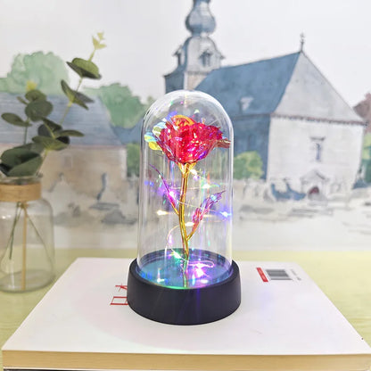 Eternal rose lamp with LED lights home