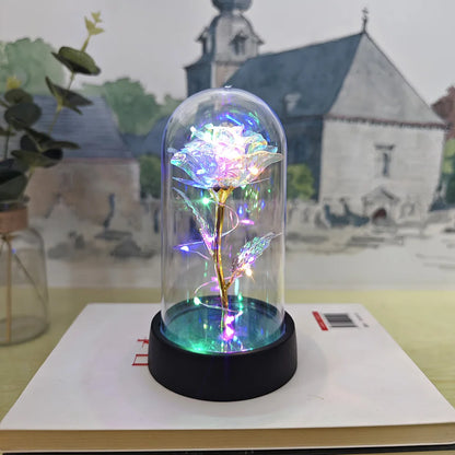 Eternal rose lamp with LED lights home