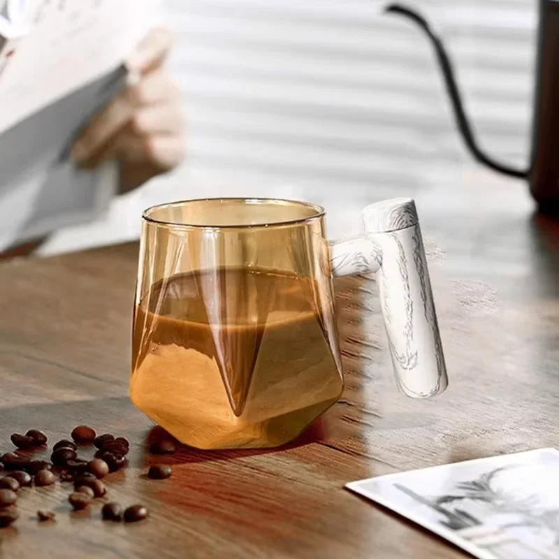 Electric self stirring glass coffee mug