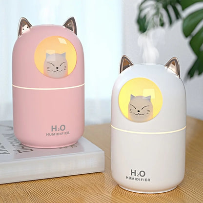 Cute animal USB mini humidifier with night light