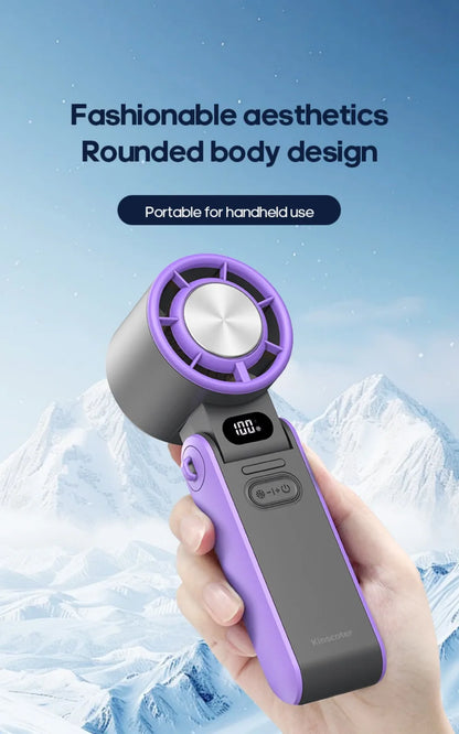 Mini Handheld Turbo Cooling Fan High-speed Cold Air SB Rechargeable Cold Compress Fan Foldable Portables Desktop Fan