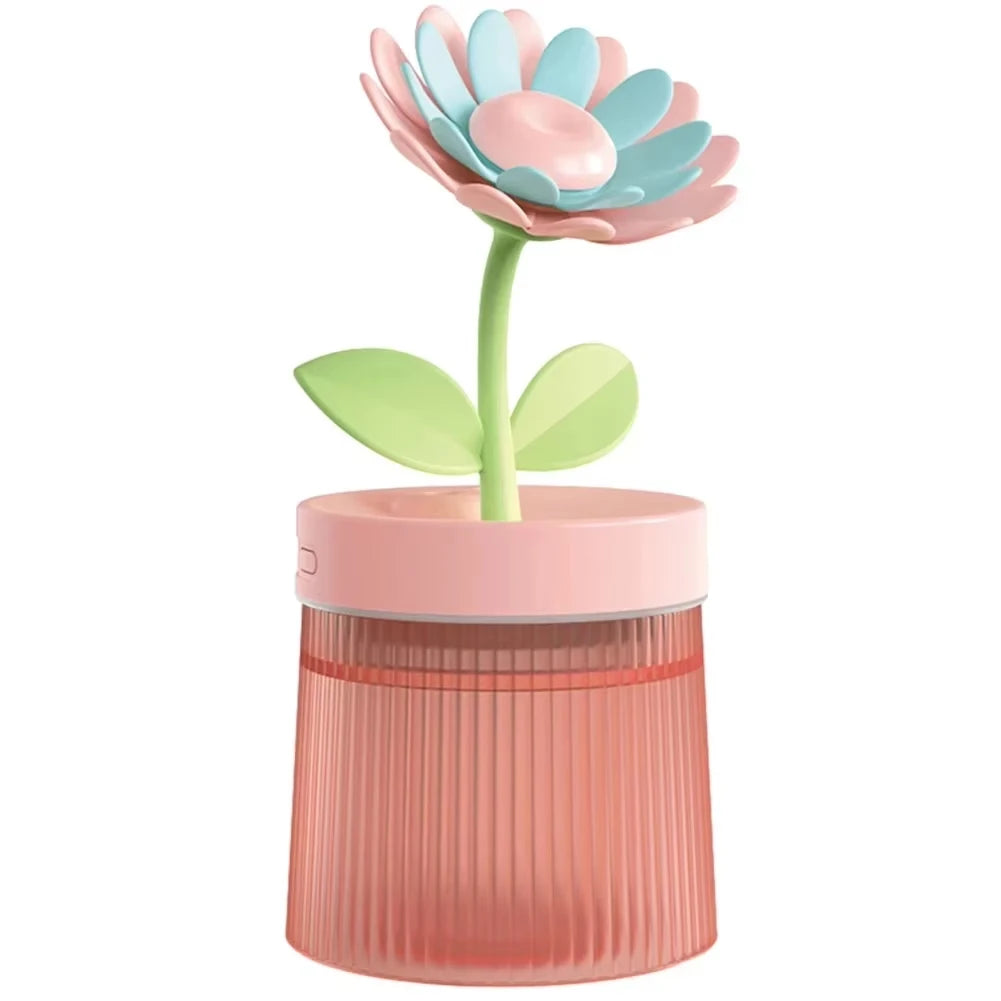 Colorful flower ultrasonic humidifier with LED light