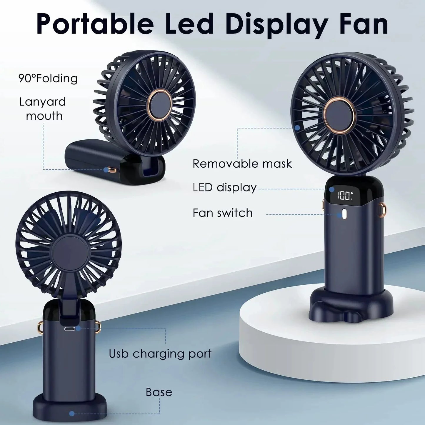 Portable rechargeable mini electric fan