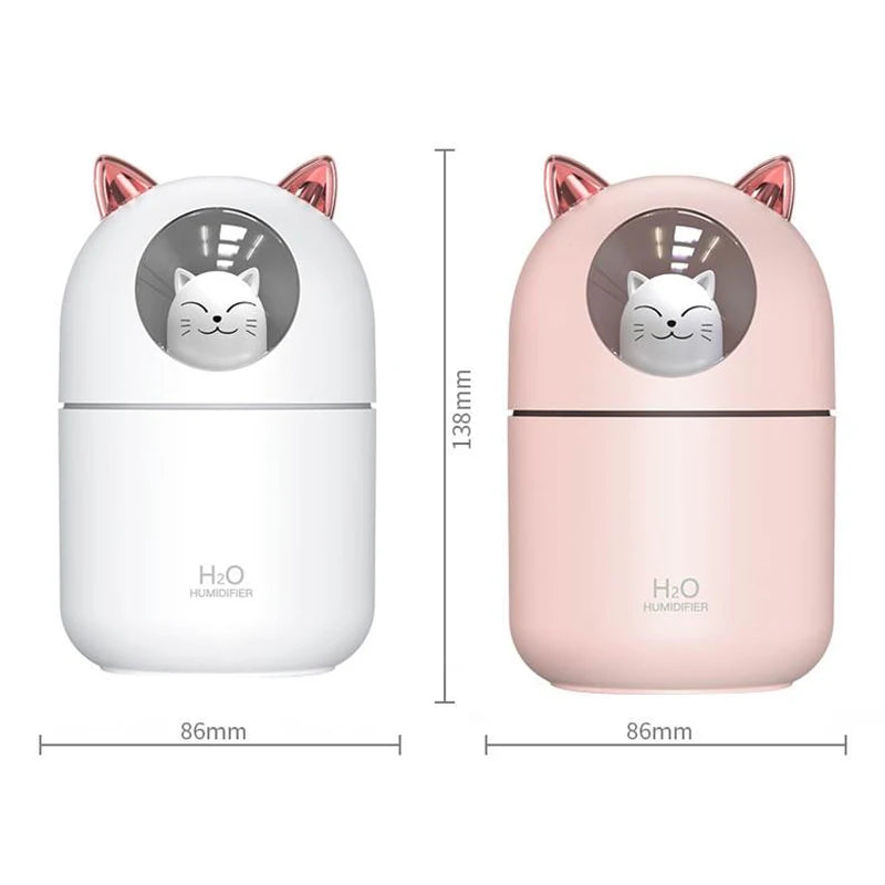 Cute animal USB mini humidifier with night light