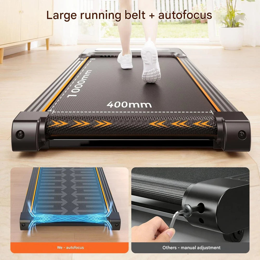 Walking pad treadmill with 12% incline and LED display