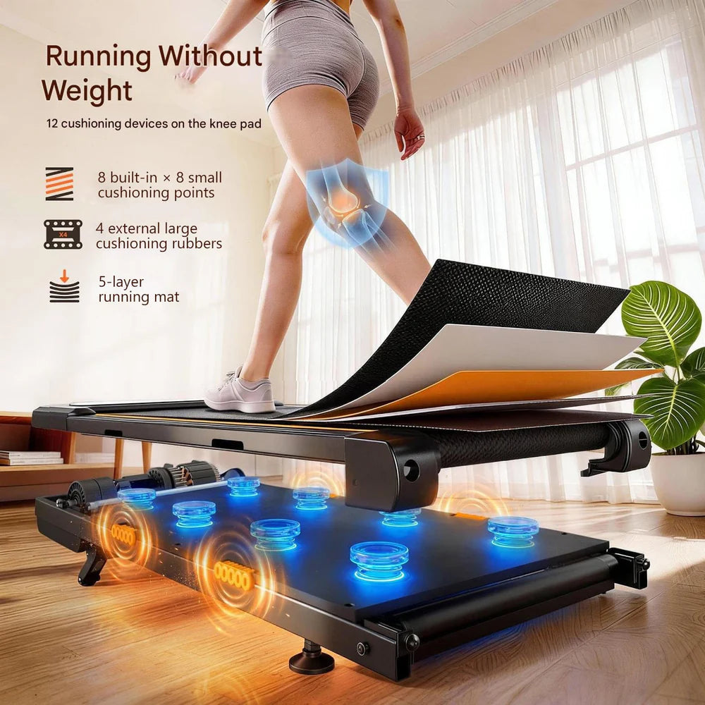 Walking pad treadmill with 12% incline and LED display