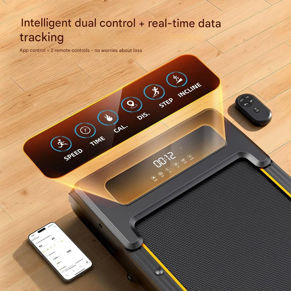 Walking pad treadmill with 12% incline and LED display