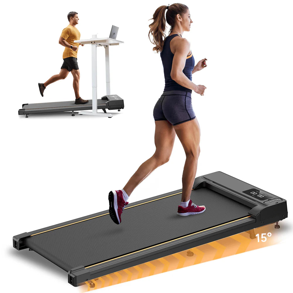 Walking pad treadmill with 12% incline and LED display